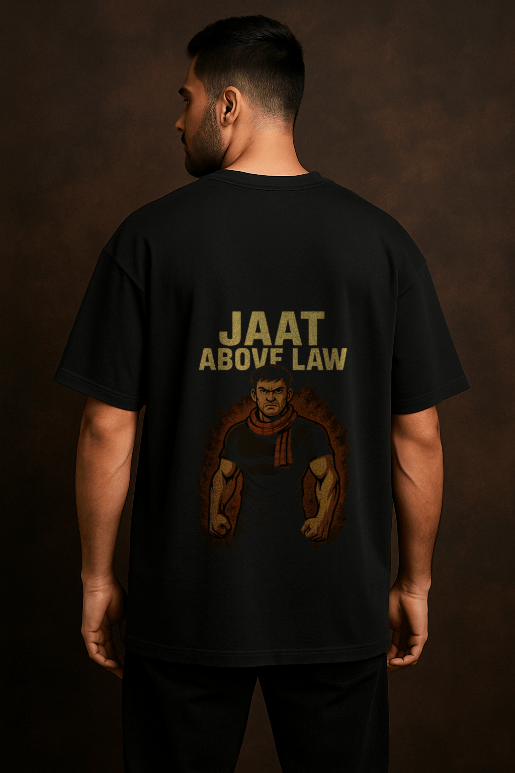 JAAT ABOVE LAW – Oversized Black T-Shirt | Label Jaat Drop 1 - Label Jaat